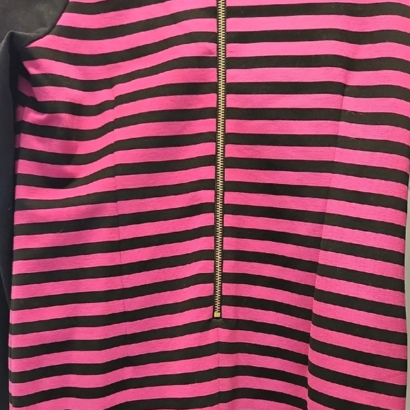 Michael Kors Fuchsia and Black Long Sleeve Dress - Picture 5 of 6